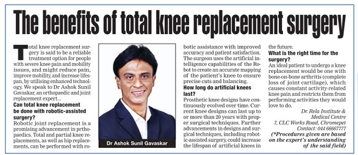 The benefits of total knee replacement surgery